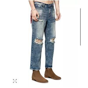 The People Vs. Slim Fit Lithium Jeans in Vintage Indigo 31 Red Bandana NWT